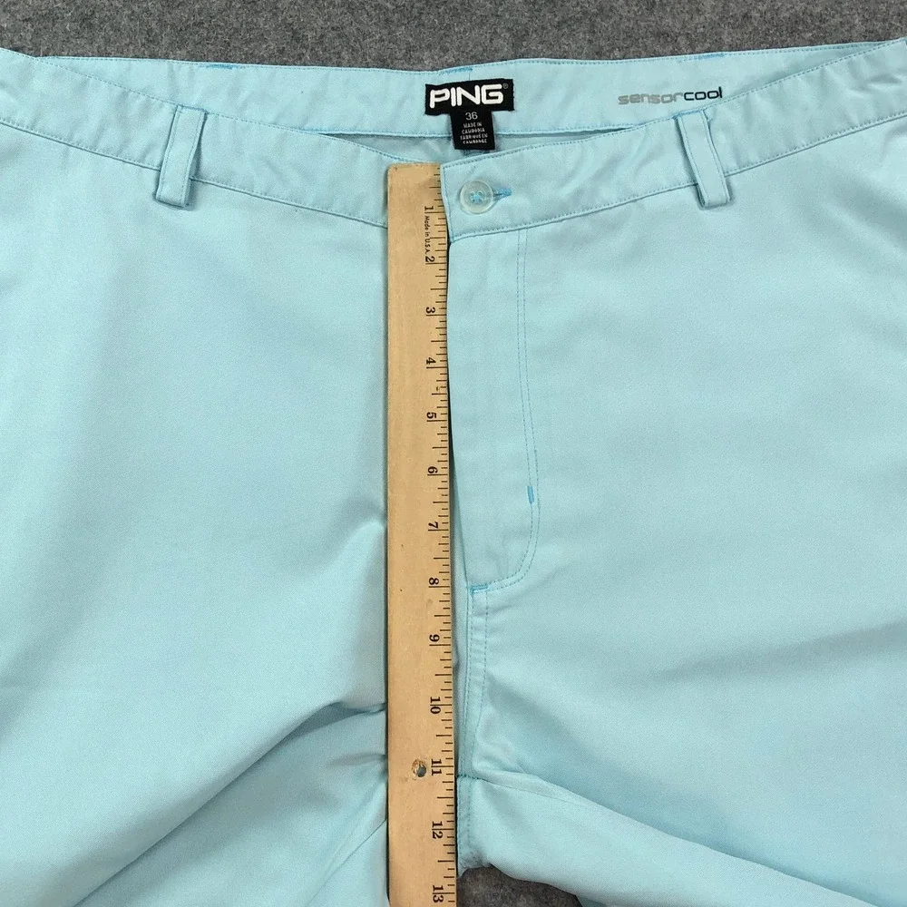 PING Mens Golf Shorts 36 Light Blue SensorCool Performance Breathable Active